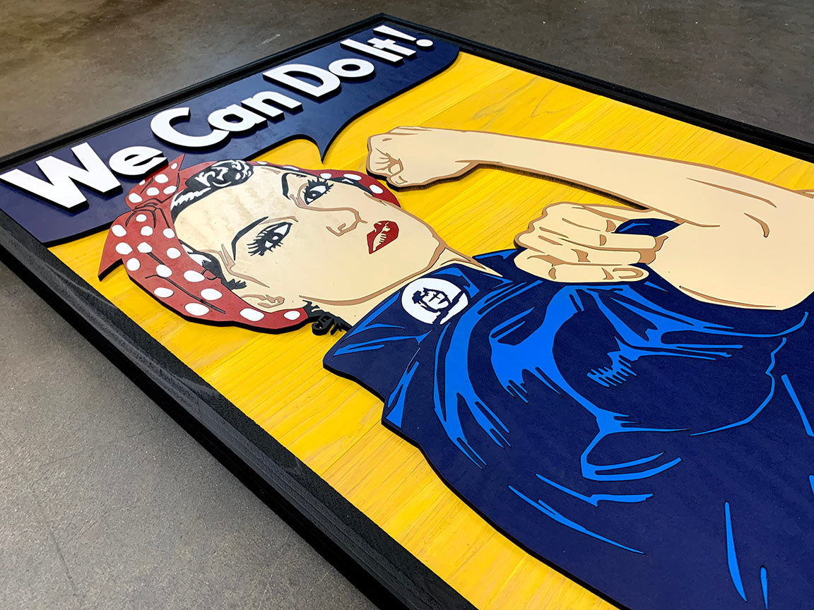 Rosie the Riveter Wooden Wall Art by Patriot Wood