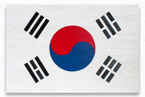 South Korea Wood Flag