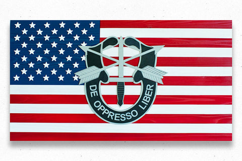 Special Forces USA wooden flag by Patriot Wood