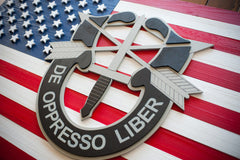 Special Forces USA wooden flag by Patriot Wood