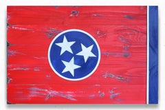 Tennessee Wood Flag in vintage finish handmade by Patriot Wood