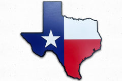 Texas State Shape Wood Flag