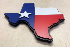 Texas State Shape Wood Flag