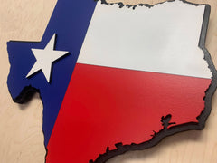 Texas State Shape Wood Flag