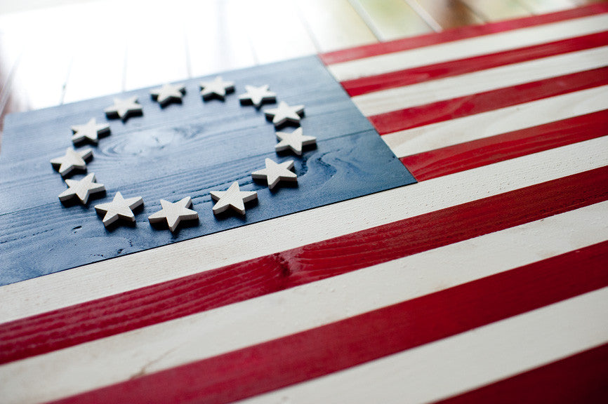 Betsy Ross wood flag, wooden flags by Patriot Wood