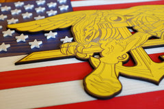 Navy Seals USA Wood Flag