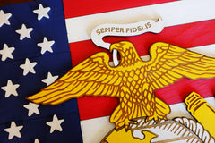 US Marine Corps on USA Wood Flag