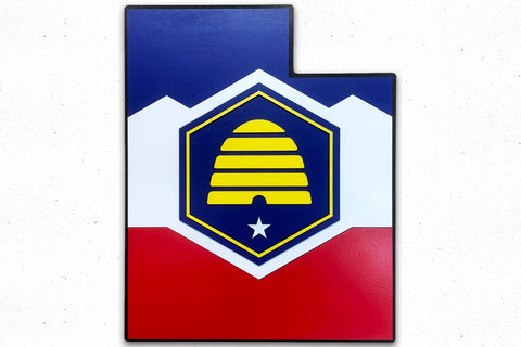 Utah State Shape Wooden Flag by Patriot Wood