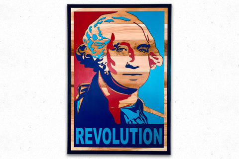 George Washington REVOLUTION Wood Wall Art