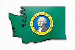 Washington State Shape Wooden Flag by Patriot Wood