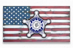 USA Secret Service Vintage Wood Flag