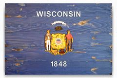 Wisconsin Vintage Wooden Flag by Patriot Wood