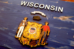 Wisconsin Vintage Wooden Flag by Patriot Wood