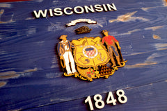 Wisconsin Vintage Wooden Flag by Patriot Wood
